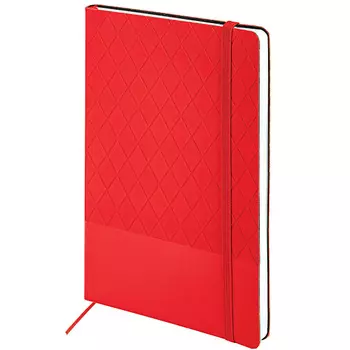 BRAUBERG Блокнот А5 Tissage резинка клетка красный