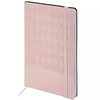 BRAUBERG Блокнот А5 Tissage резинка клетка нежно-розов