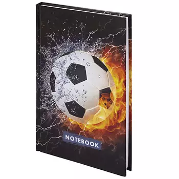 BRAUBERG Блокнот А5, твёрдый, клетка KIDS, Футбол