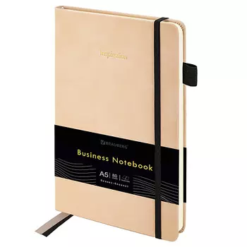 BRAUBERG Блокнот А5 Velvet 80л резинка розовый