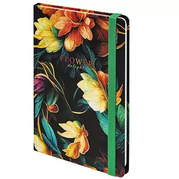 BRAUBERG Блокнот с резинкой А5 Bloom 96л клетка
