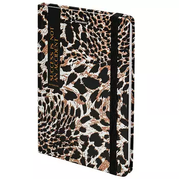 BRAUBERG Блокнот с резинкой А5 Leopard 96л клетка