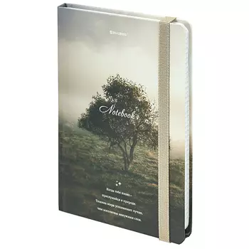 BRAUBERG Блокнот с резинкой А5 Nature 96л клетка