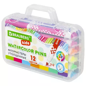 BRAUBERG Фломастеры в портфельчике утолщенные KIDS 1