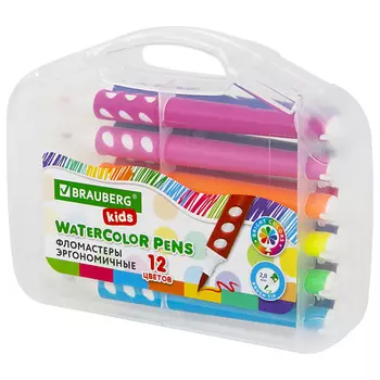 BRAUBERG Фломастеры в суперкейсе эргономичные KIDS 1
