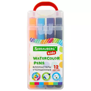 BRAUBERG Фломастеры в суперкейсе утолщенные KIDS 1