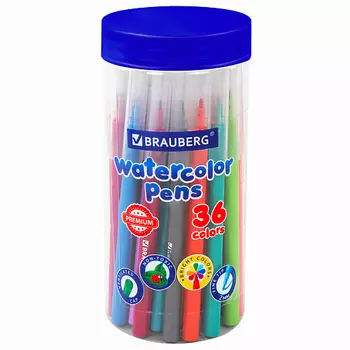 BRAUBERG Фломастеры в тубе классические BRAUBERG "PREMIUM"