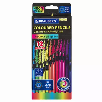 BRAUBERG Карандаши цветные NEON