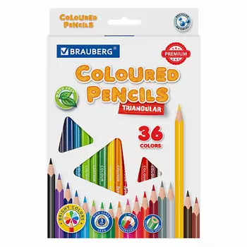 BRAUBERG Карандаши цветные PREMIUM