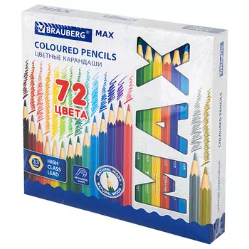 BRAUBERG Карандаши цветные супермягкие яркие BRAUBERG MAX