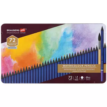 BRAUBERG Карандаши художественные акварельные, 72 цветов