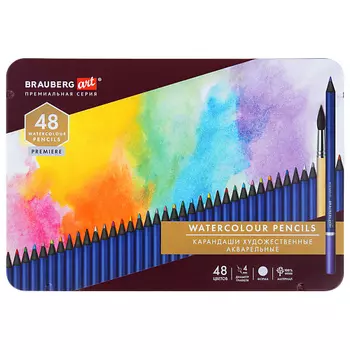 BRAUBERG Карандаши художественные цветные акварельные ART PREMIERE 48 цветов