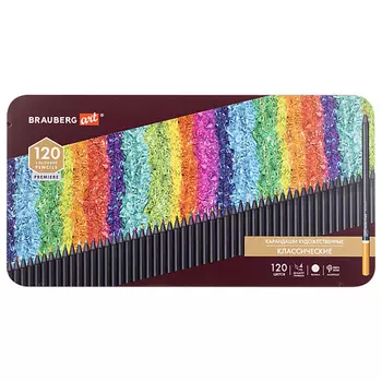 BRAUBERG Карандаши художественные цветные ART PREMIERE 120 цветов