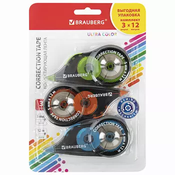 BRAUBERG Корректирующая лента 5мм x 12м
