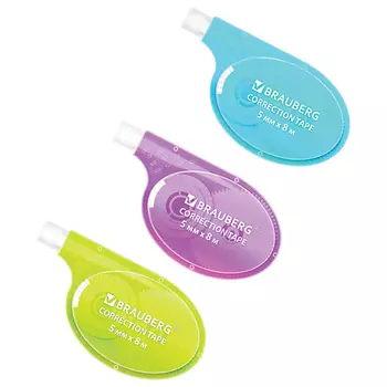 BRAUBERG Корректирующая лента ULTRA NEON