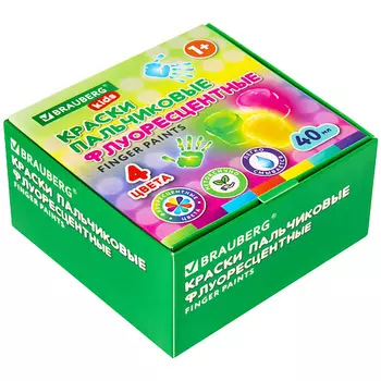 BRAUBERG Краски пальчиковые флуоресцентные KIDS