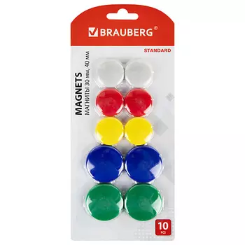 BRAUBERG Магниты STANDARD 10 штук