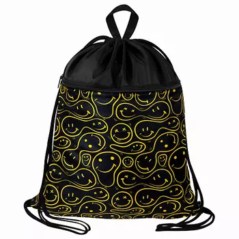 BRAUBERG Мешок для обуви БОЛЬШОЙ, с ручкой, карман на молнии, сетка Smiles