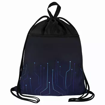 BRAUBERG Мешок для обуви БОЛЬШОЙ, с ручкой, карман на молнии, сетка