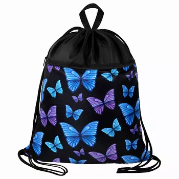 BRAUBERG Мешок для обуви БОЛЬШОЙ, с ручкой, карман на молнии Fly aways