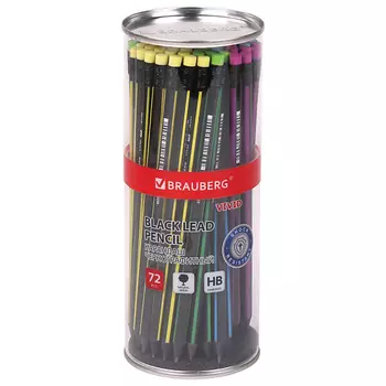 BRAUBERG Набор чернографитных карандашей с ластиком Vivid