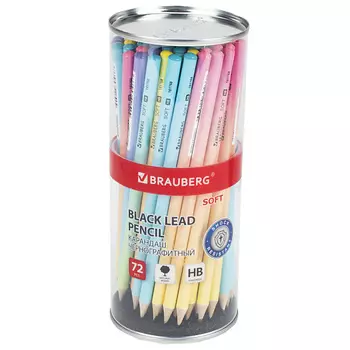 BRAUBERG Набор чернографитных карандашей Soft Pastel
