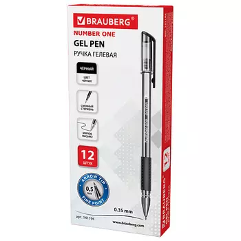 BRAUBERG Набор гелевых ручек Number One, линия письма 0,35 мм 12