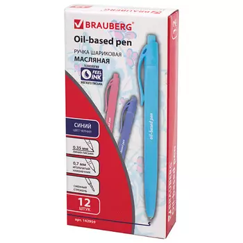 BRAUBERG Набор шариковых ручек Fruity Pastel, линия письма 0,35 мм 12