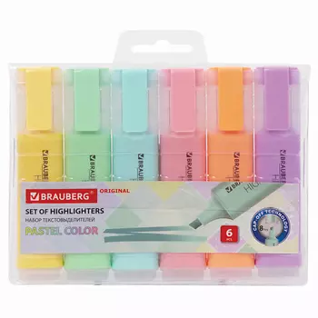 BRAUBERG Набор текстовыделителей BRAUBERG "ORIGINAL PASTEL"