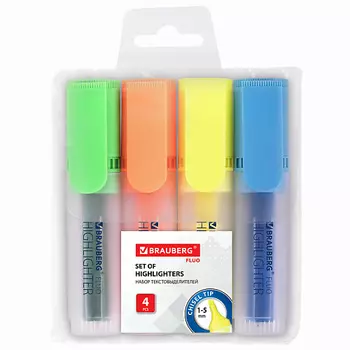 BRAUBERG Набор текстовыделителей "FLUO"