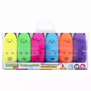 BRAUBERG Набор текстовыделителей мини KIDS, CUTE CATS NEON