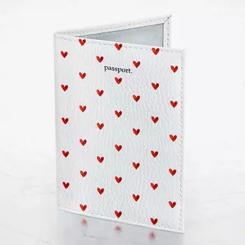 BRAUBERG Обложка для паспорта , принт "Сердечки", цвет белый