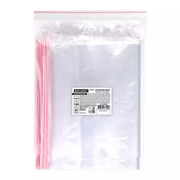 BRAUBERG Пакеты с замком очень прочные ZIP LOCK EXTRA 100