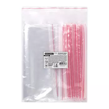 BRAUBERG Пакеты с замком прочные ZIP LOCK EXTRA 100