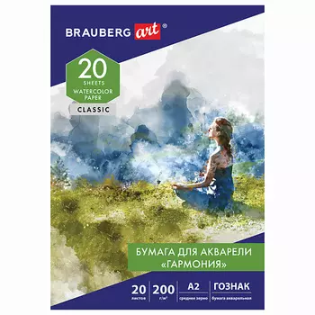 BRAUBERG Папка для акварели А2 ГАРМОНИЯ ART CLASSIC
