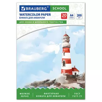 BRAUBERG Папка для акварели А4 20л SCHOOL