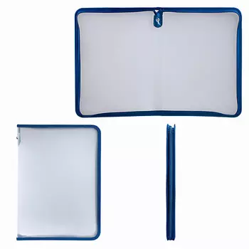 BRAUBERG Папка на молнии пластик А4, прозрачная