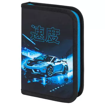 BRAUBERG Пенал 24 предмета Синий спорткар