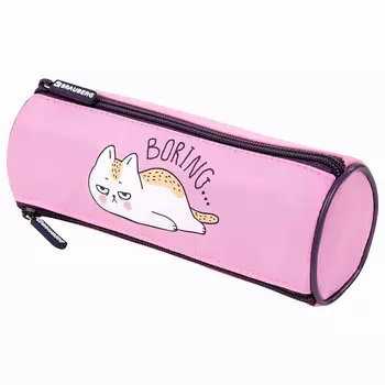 BRAUBERG Пенал мягкий с 3 отделениями Lazy cat