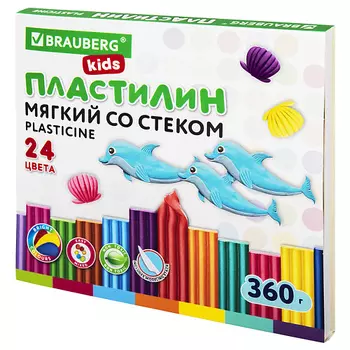 BRAUBERG Пластилин мягкий восковой KIDS