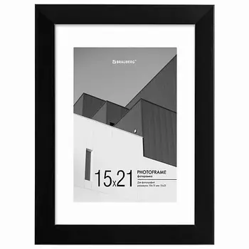 BRAUBERG Рамка 15х21см с паспарту небьющаяся New Age