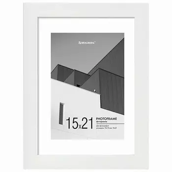 BRAUBERG Рамка 15х21см с паспарту небьющаяся New Age