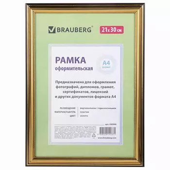 BRAUBERG Рамка 21*30 платик HIT3
