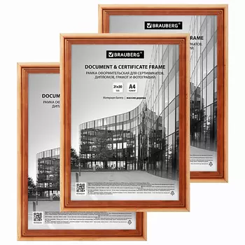 BRAUBERG Рамка 21*30см небьющаяся