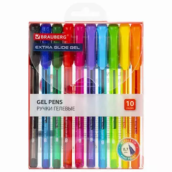 BRAUBERG Ручки гелевые Extra Glide Gel 10