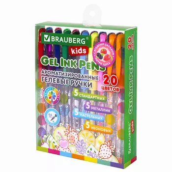BRAUBERG Ручки гелевые с грипом ароматизированные, FRUITS, KIDS 1