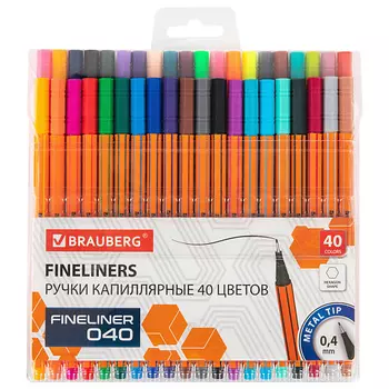 BRAUBERG Ручки капиллярные (линеры) 40 ЦВЕТОВ, FINE 040