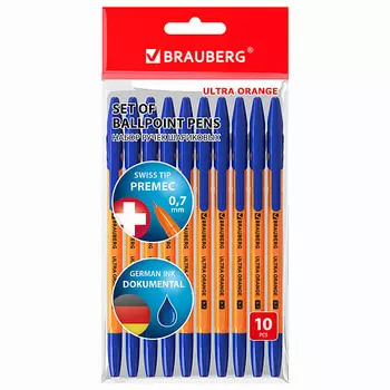 BRAUBERG Ручки шариковые BRAUBERG "ULTRA ORANGE" 1.0