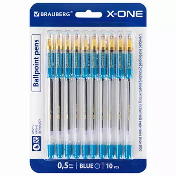 BRAUBERG Ручки шариковые масляные с грипом "X-ONE" 10.0