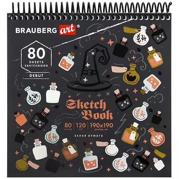 BRAUBERG Скетчбук белая бумага 80 листов Магия
